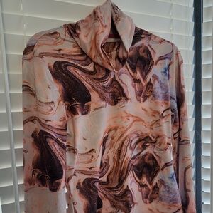 SHEIN Marble Print Turtleneck